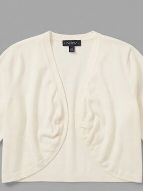 Lane Bryant Ivory Open-Front Bolero Cardigan